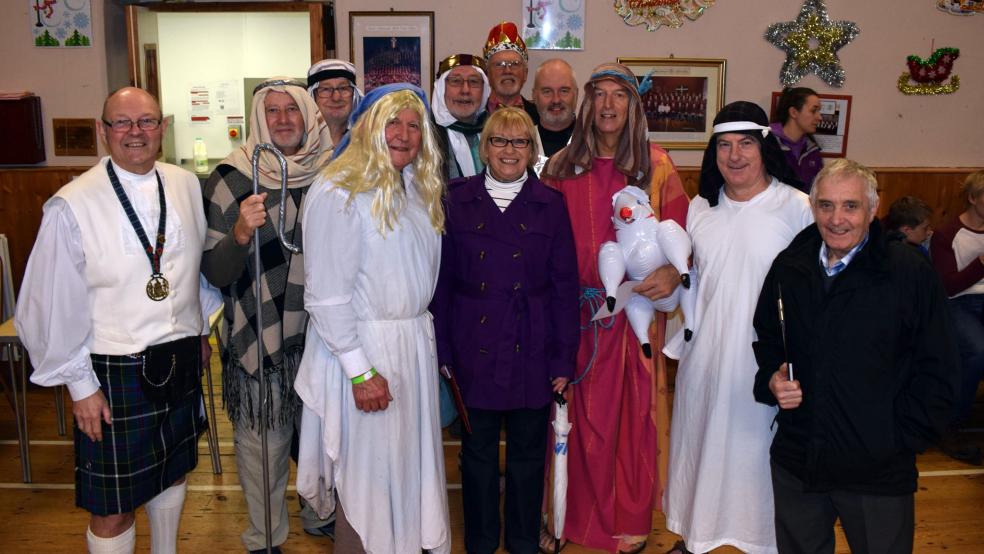 Choir members in fancy dress for new year dip