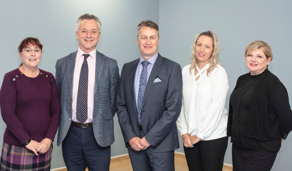 Margaret Mahoney, Head of Nursing and Clinical Services at Practice Plus Group Hospital Plymouth, far left with the hospital’s Senior Management Team. The hospital has received top marks from patients in the national Friends and Family Test Practice Plus Group Hospital Plymouth