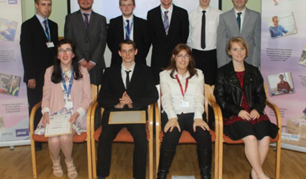 Graduates (back row) Robert Barrett, Patrick Baldry-Lee, Max Wildman, Daniel Hart, James Holloway and Jack Cunningham. (Front row) Rebecca Cox, Stephen Watkins, Rhoda Bridge and Katie Helley.