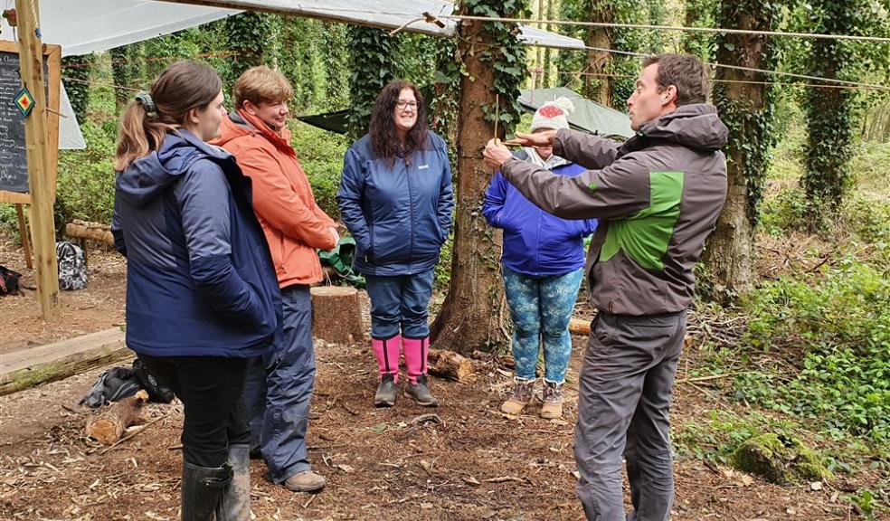 Group in woodland