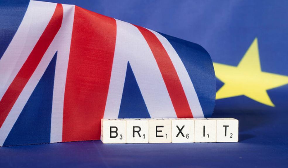 EU UK Flags and Brexit Text