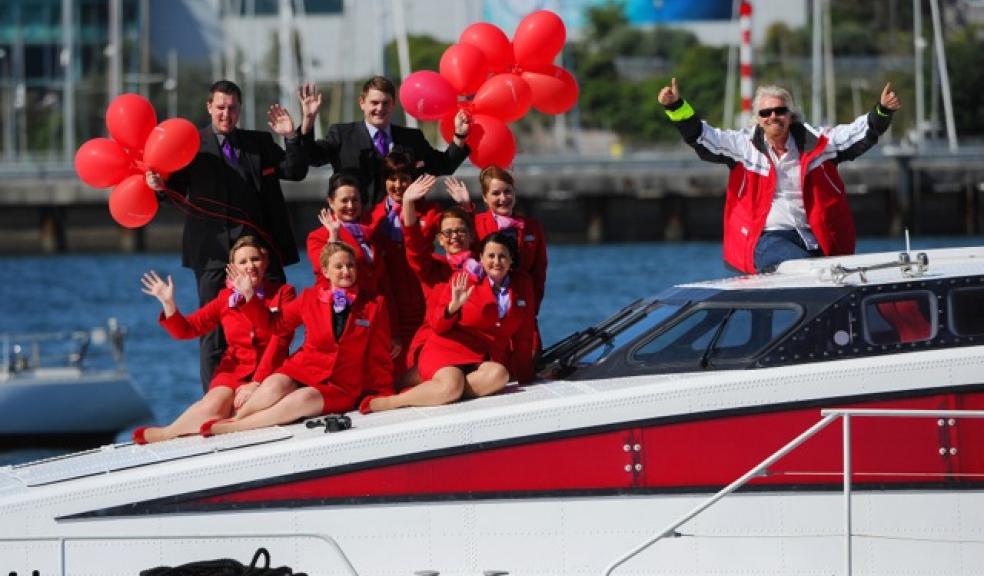 Virgin Holidays retail teams from Plymouth and Exeter with Sir Richard Branson