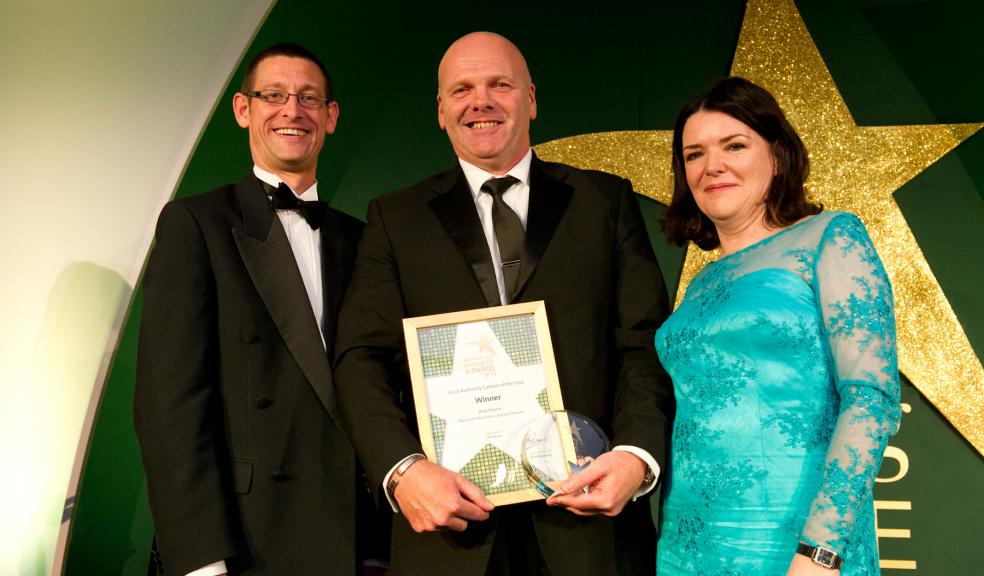 Pictured: Left to right - Gary Allen Sales Director from E & R Moffat Limited (sponsors of that award), Brad Pearce, Education Catering Service and Jane Renton Editorial Director of EDUCatering Magazine.