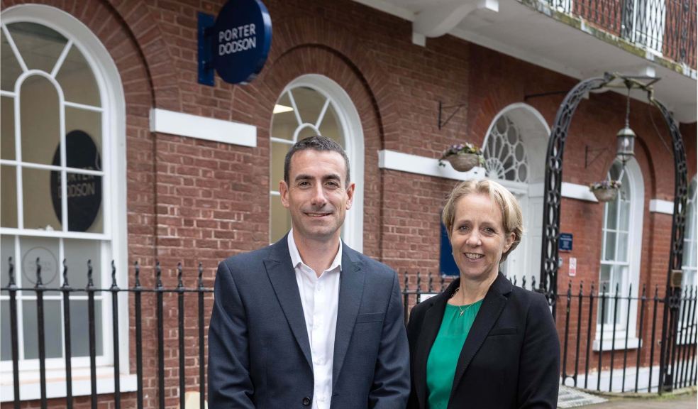 David Culshaw, Partner and Head of Porter Dodson's Exeter Corporate Commercial team, and Kate James,