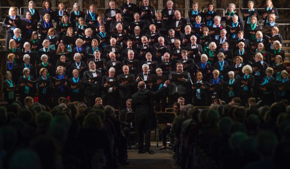 Exeter Philharmonic Choir performing in Exeter Cathedral
