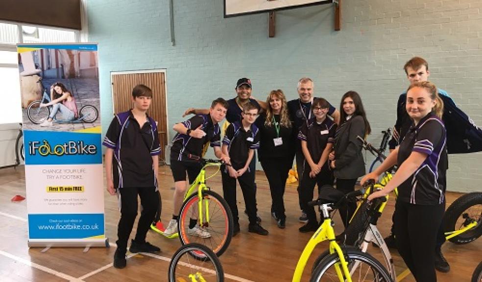Plympton Academy students with Vini and Pavel from Ifootbike