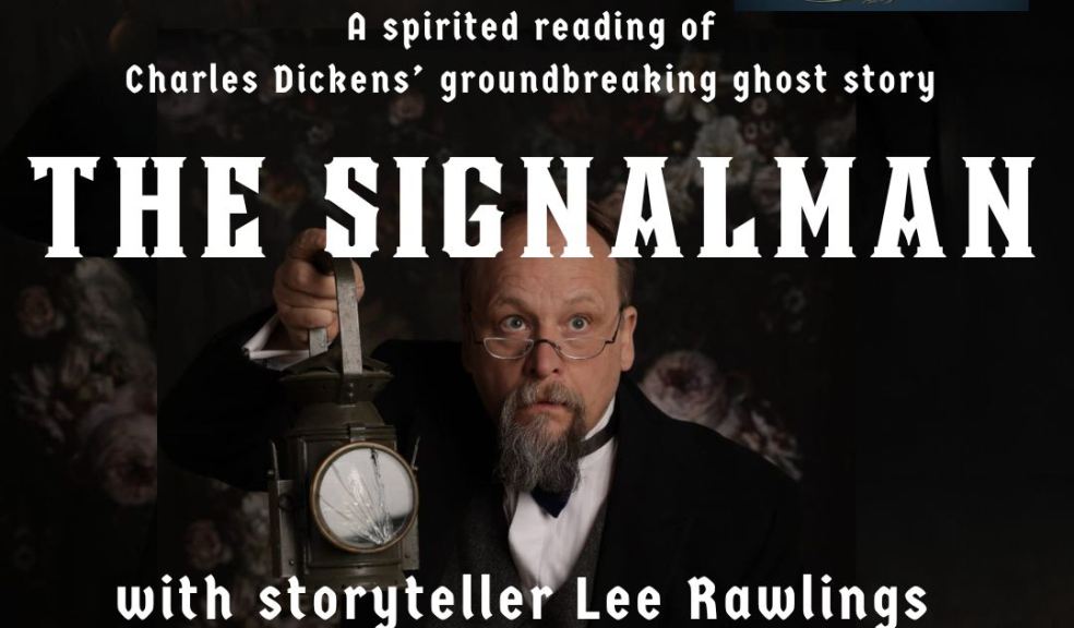 image of storyteller Lee Rawlings performing Charles Dickens' The Signalman