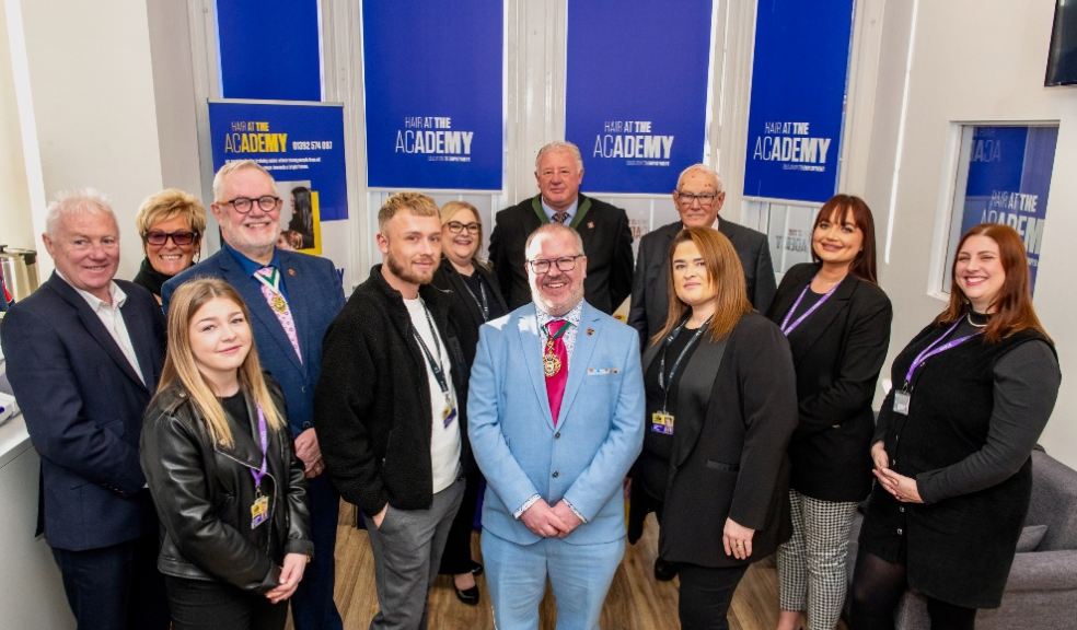 Back row, L-R: David Greensmith, Director & Trustee St. Petrock’s, Mary Pugsley MBE, The Lord Mayor’s Consort - Mr. Ian Rutland, Nicky West, Julian Tag & Richard Jacobs (both of Tuckers Hall), Rhi Belcher and Kat Parsley. Front row, L-R: Emily Watmough, Tyler Gray, The Lord Mayor and Vicky Fricker. Photo Credit: Matt Round Photography.