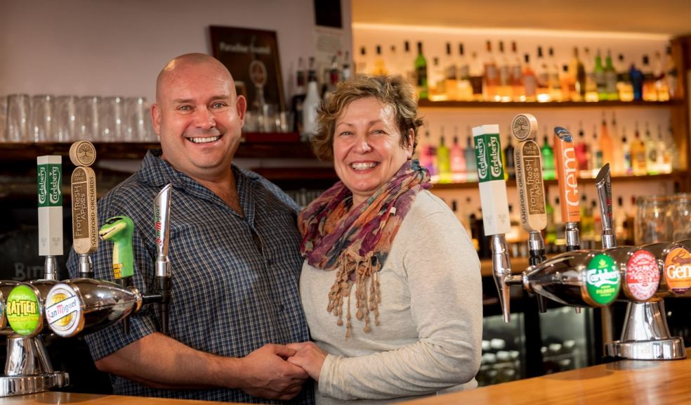 Pub landlord and landlady Volunteer Inn Ottery St Mary