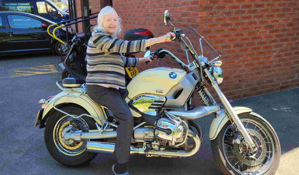 Molly Coyne on the motorbike, Butterfly Lodge Molly Coyne on the motorbike, Butterfly Lodge