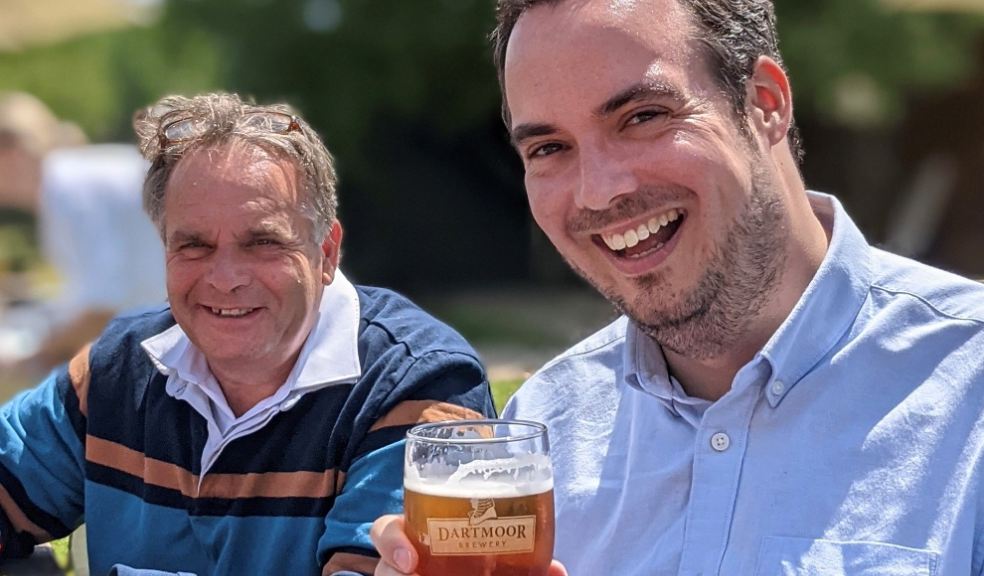 Simon Jupp, MP for East Devon, and Neil Parish, MP for Tiverton and Honiton, outside the Greyhound Country Inn at Fenny Bridges.