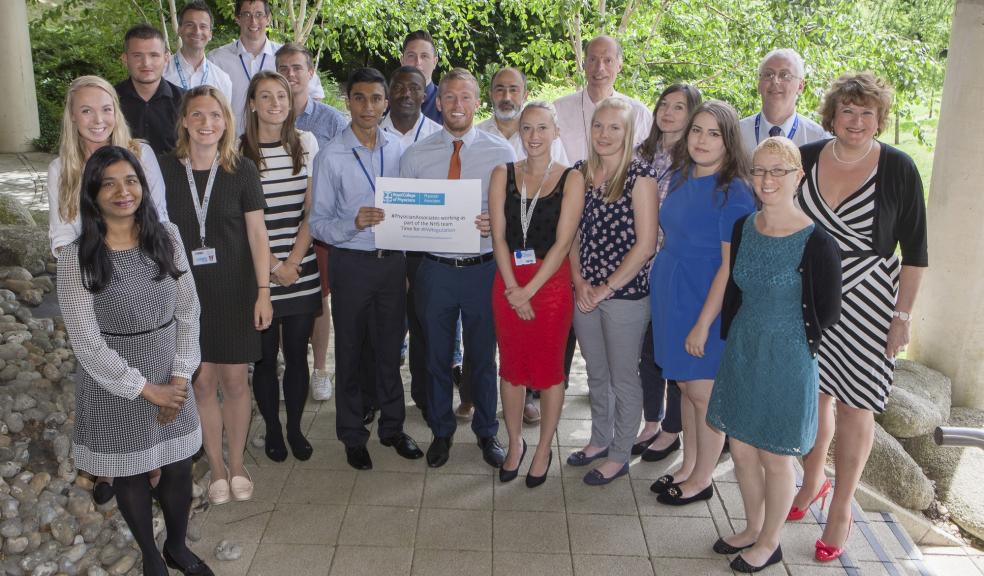 Professor Alison Carr, far right, with staff and students from the physician associate training programme at Plymouth University