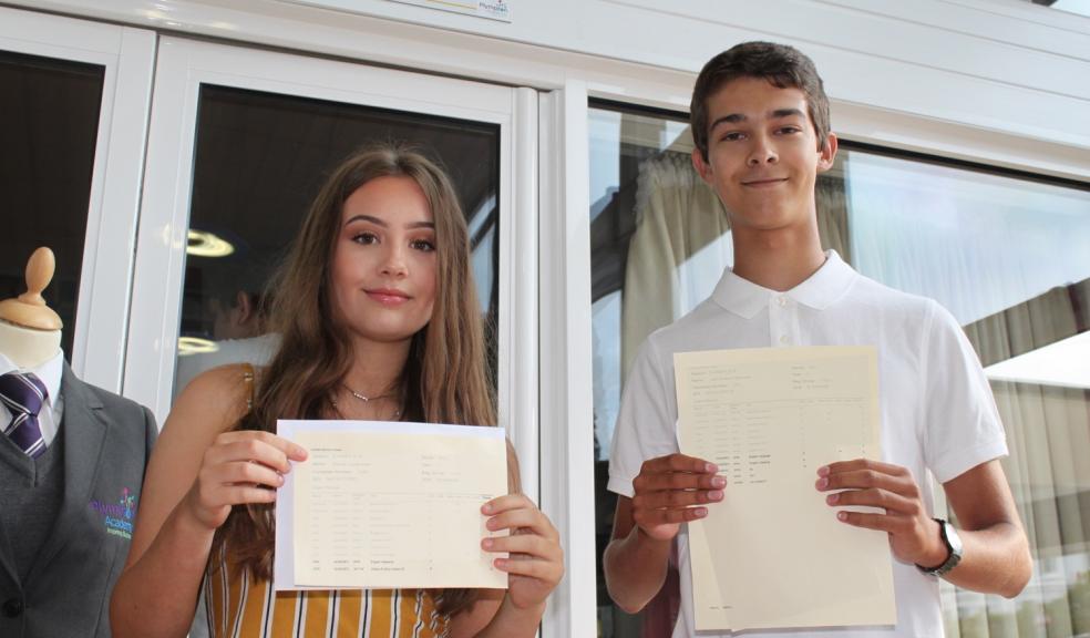 Rachel Wren and Jack Skidmore with their results.