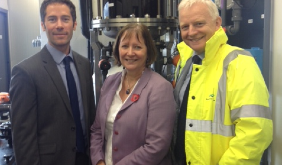 From left to right - Dave Metcalfe (Senior process scientist/engineer), Alison Seabeck MP and Chris Loughlin (Chief Executive)