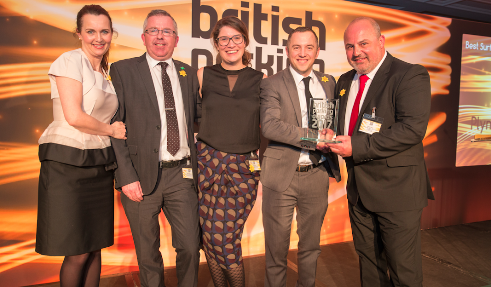 Pictured Actress Debra Stephenson (event host), Darren Stoneman from PCC, Cllr Steve Ricketts, Zoe Anning from PCC and National Sales Manager Dave Spurr of 3C Card Payment Solutions (Award Sponsor)