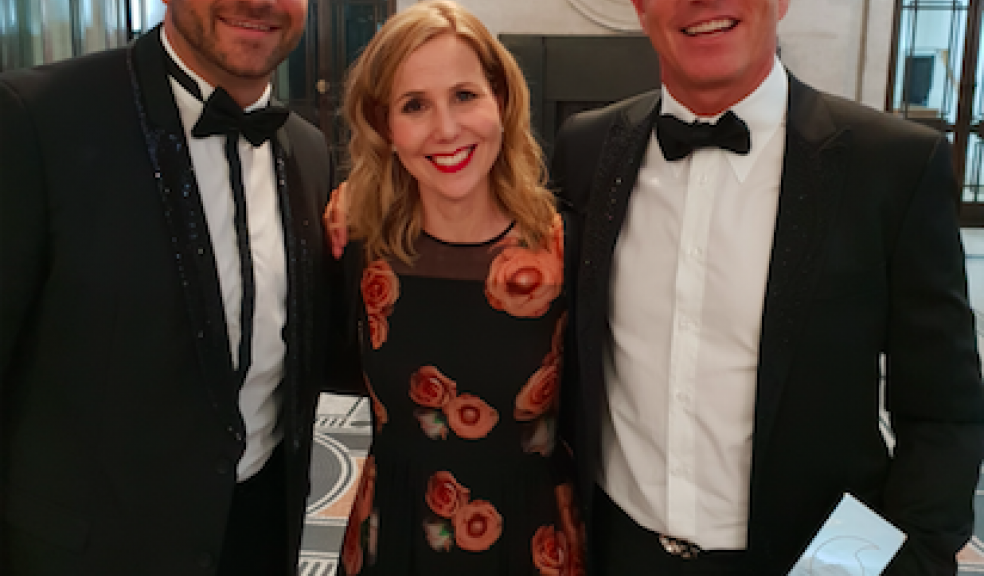 Sally Phillips with Darren and Aaron