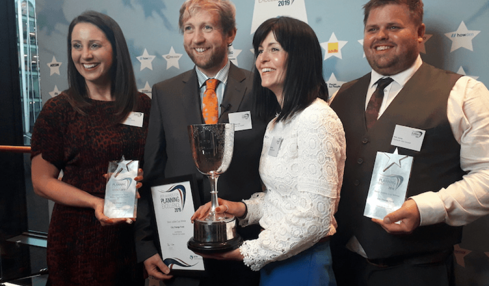 Celebrating after the ceremony are (l-r) Rebecca Miller, Tom Westrope, Nicki Evans and Phil Jones from Plymouth City Council’s planning team.
