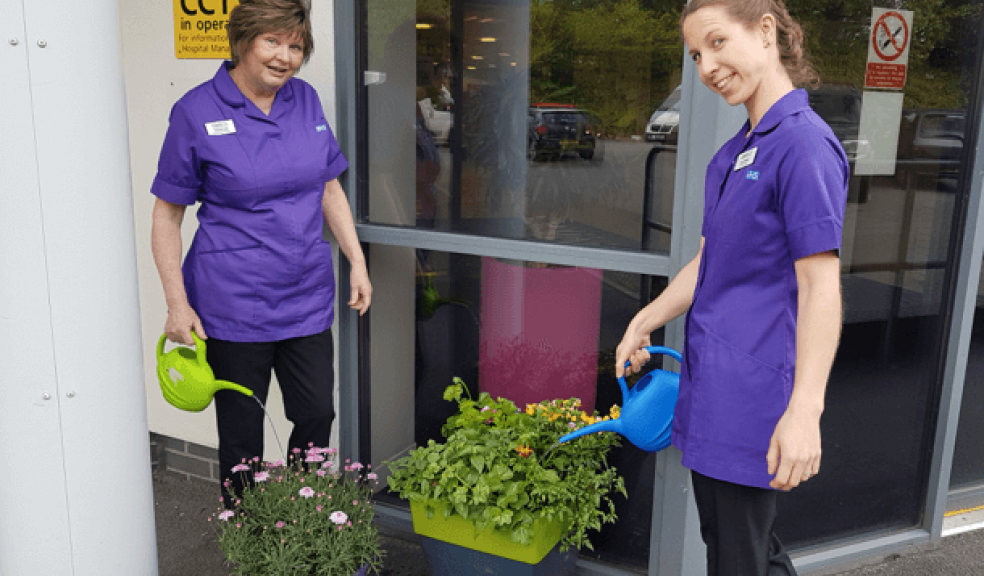 Outpatient Department Manager Nicola Law, left, and Ward Manager Lucy Maker, right, are members of the Green Team at Peninsula NHS Treatment Centre. The Green Team are helping the hospital to enhance its environmental credentia