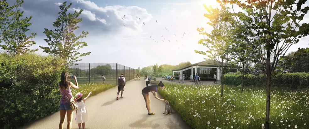 How the proposed Community Sports Hub and tennis courts could look. Image courtesy of Plymouth City Council