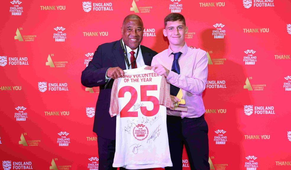 Young Volunteer Of The Year Lleyton Canning presented with his award by John Barnes. Young Volunteer Of The Year Lleyton Canning presented with his award by John Barnes.