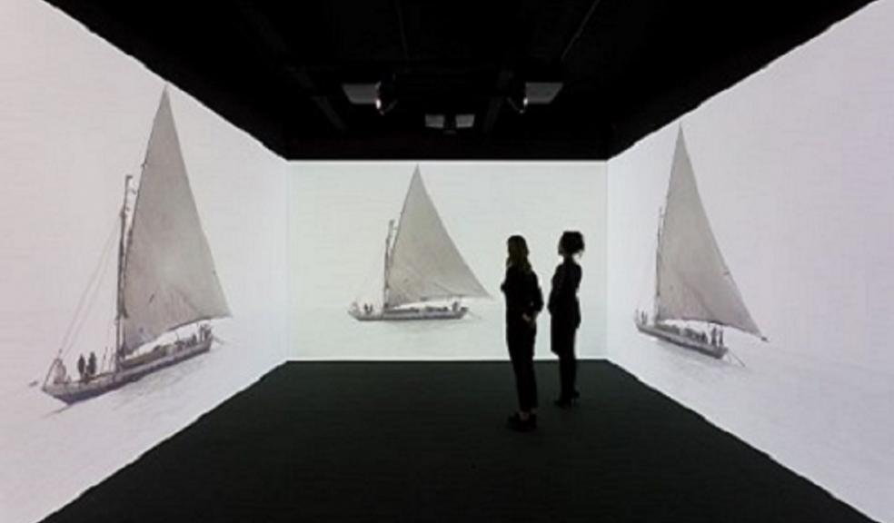 Kehinde Wiley ‘Narrenschiff’, 2017. Three-channel digital film. Installation view: 'Kehinde Wiley: In Search of the Miraculous', solo exhibition, Stephen Friedman Gallery (2017–2018). Copyright Kehinde Wiley. Courtesy Stephen Friedman Gallery. Photo by Mark Blower. (alt="")