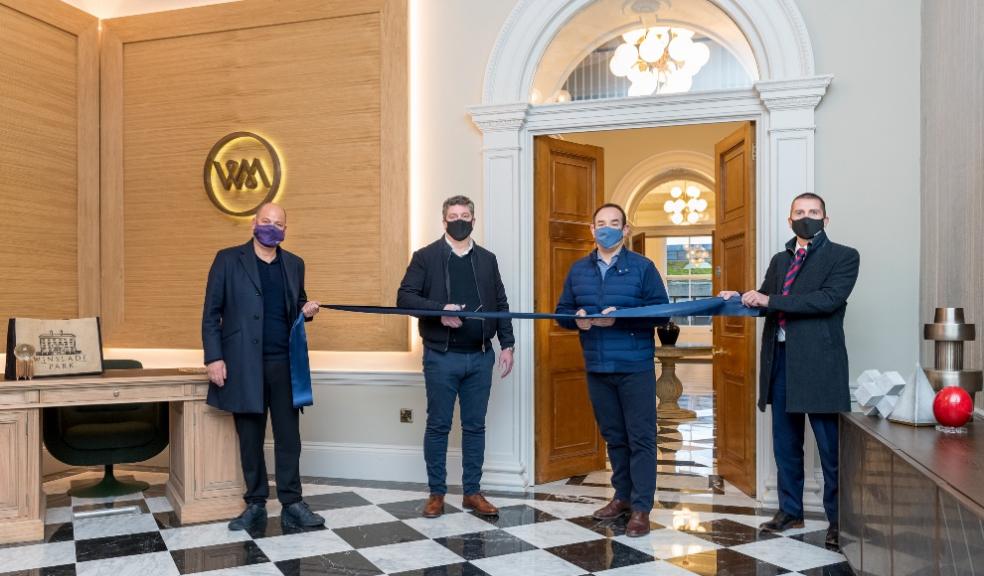 Winslade Park Ribbon Cutting. L-R: Ritchie Watson (Together), Paul Scantlebury (Burrington), Mark Edworthy (Burrington) and Marc Goldberg (Together) Winslade Manor