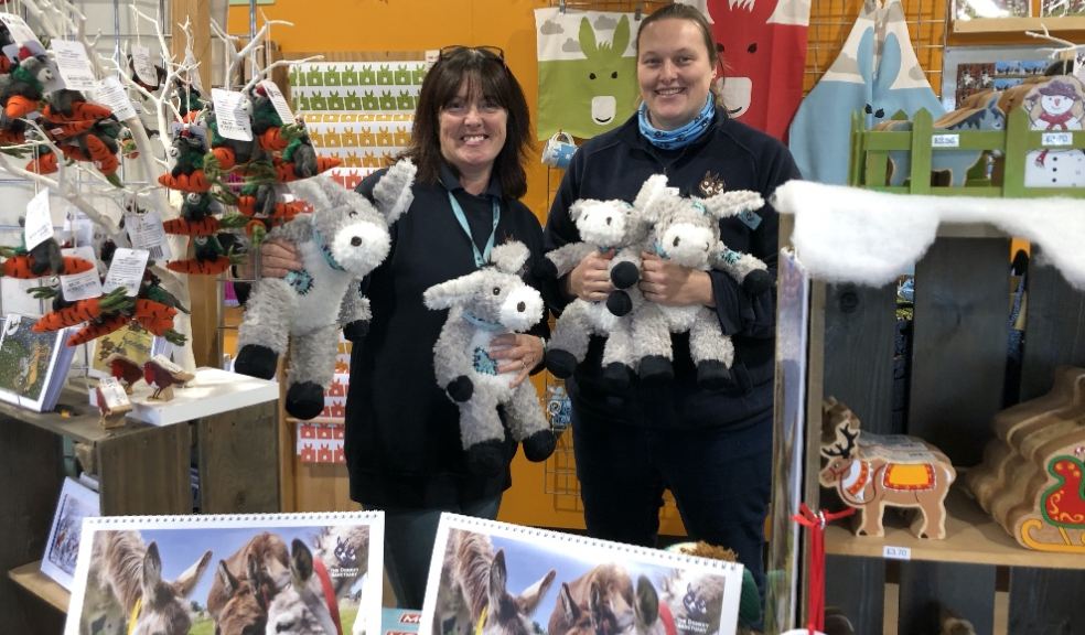 Zena Hawkins (Retail Supervisor) and Emma Grattan (Retail Manager) in The Donkey Sanctuary Gift Shop.