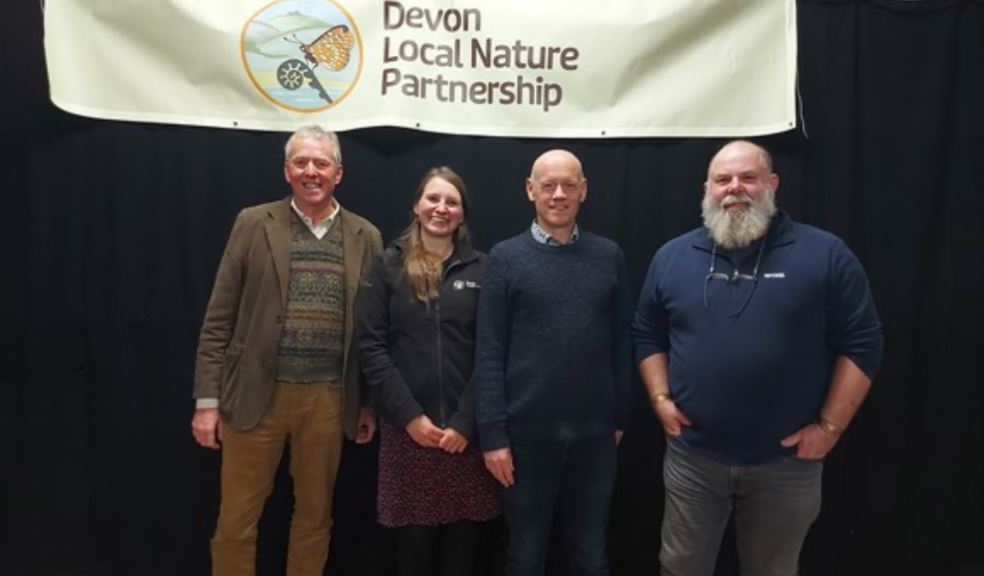 L-R: Kevin Cox from Moor Meadows, Emily Perryman from Devon Wildlife Trust, John Green from Life on the Yealm Project and Derek Gow, author of Bringing the Beaver Back.