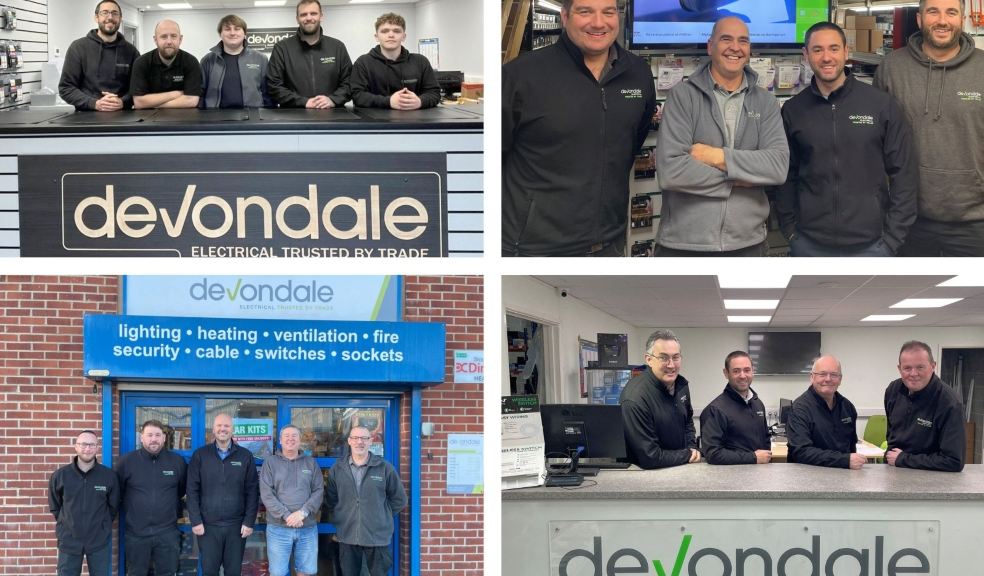 Devondale's (from LtoR) Bideford, Torquay, Newton Abbot and Paignton branches who are celebrating the company being named as Wholesaler of the Year at the Electrical Industry Awards 2023.