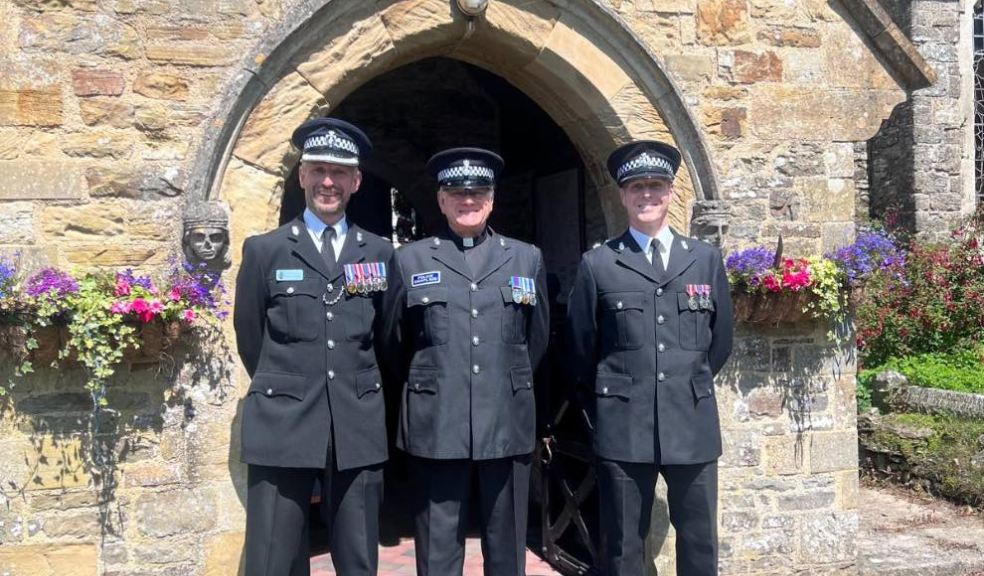 Photo caption: (left to right) Supt Tom Holmes, Police Chaplain Rev Paul Wright and Inspector Rich Preston