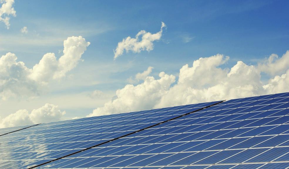 Rows of solar panels in a field Rows of solar panels in a field
