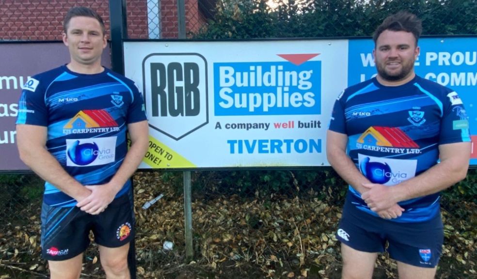 Mathew Hague and Jonny Fairclough from Tiverton RFC