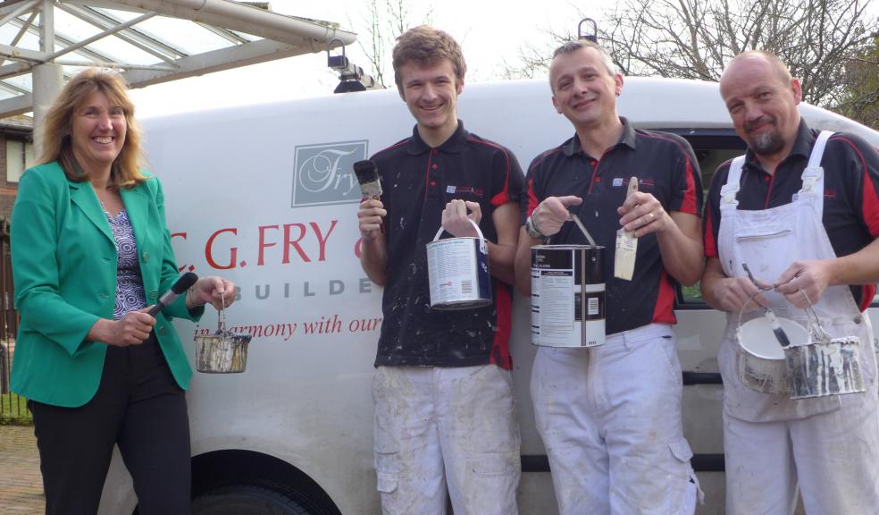 Photograph by Glen King: Alison J. Walker, Manager / Senior Practitioner Occupational Therapist - Greenwood Independent Living Centre with Matt Brown, Andy Denslow and Ian Mansbridge from C G Fry & Son Ltd. direct labour force