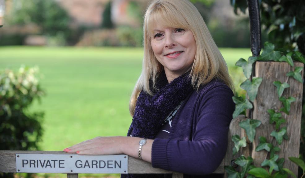 Photograph by Richard Lappas: Rosemary Pell in the private garden at Baring House