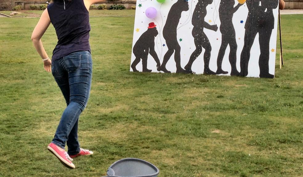 Ajay Sharma, Associate Director of HLM being splashed by colleagues for charity