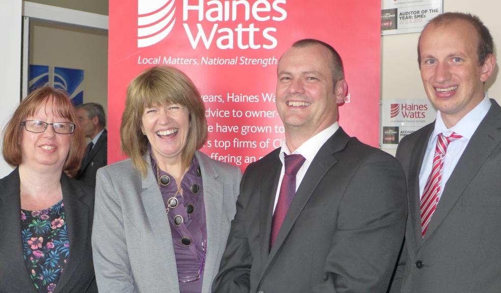 Photograph by Glen King: Caroline Cocker – Accountants Assistant/ Jackie Foan – Accounts Assistant – David Park – Partner and Nicholas Vaggers – Accounts Semi-Senior – Haines Watts