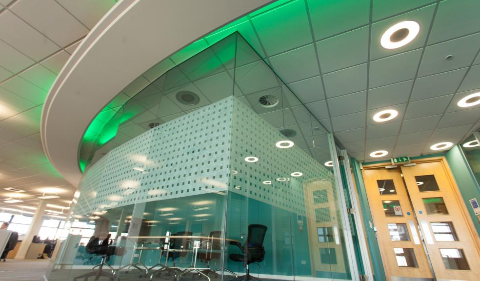 A circular corridor of six new meeting rooms with full height glazed partitions