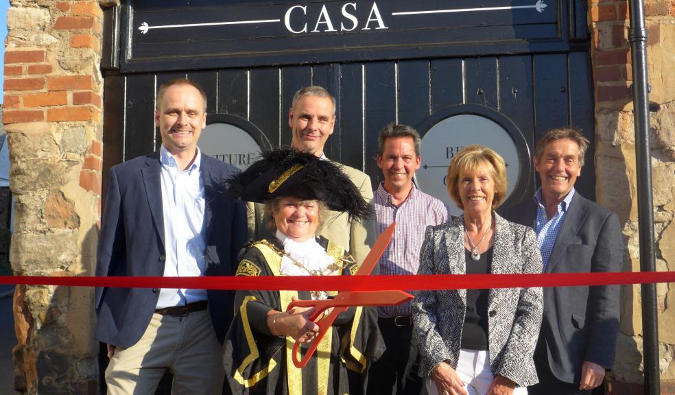 Photograph by Glen King: Back row – Gary & Mark Dixie –Director CASA / Alastair Brown –Store Manager CASA. Front row – Cllr Olwen Foggin – Lord Mayor of Exeter / Nikki Dixie – Director CASA / Peter Howard – Williams