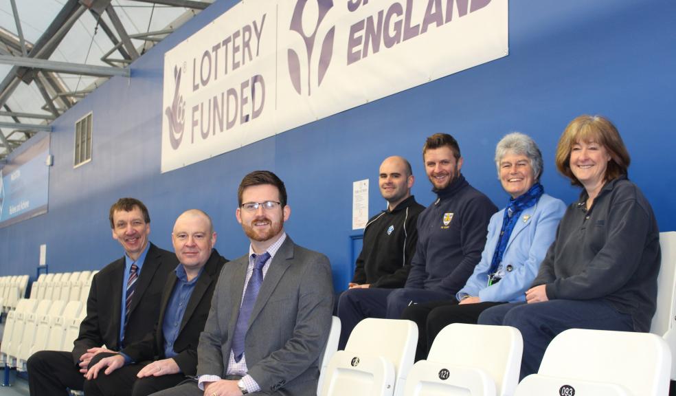 Back Row: Jay Carter – Community Use Manager, PCSA / Andrew Price – Head of PE/Assistant Director of Sport, PCSA / Jane English, Principal PCSA and Sarah Livesey – Chair of Governors Front Row: Paul Yandall – Haldons Ltd. / Mark Lennox – SML Contracts/ Simon Buchanan – Haldons Ltd.
