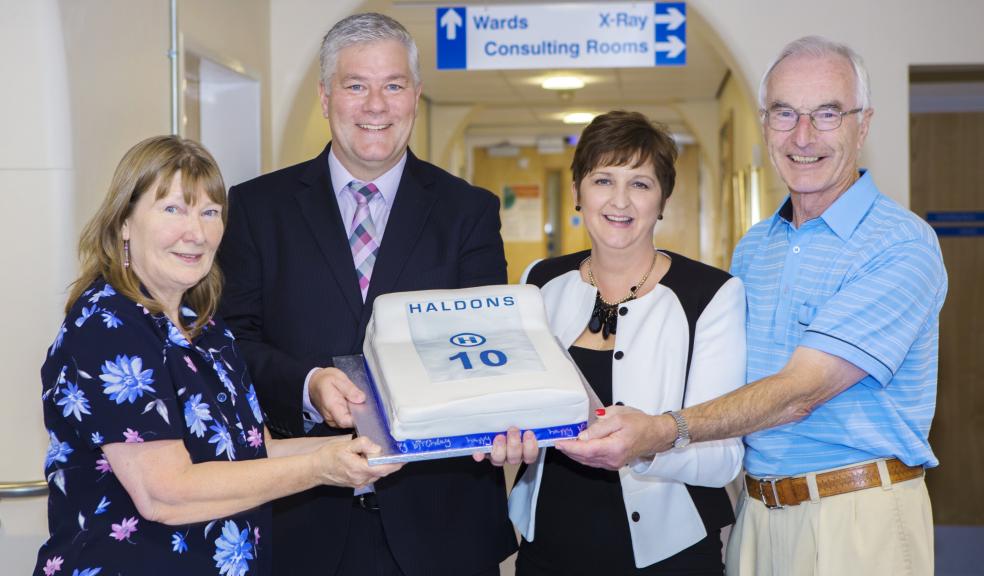 Martina Harrison, Clinical Manager/ Mark and Maria Coton, Co-directors Haldons Ltd/ Graham Vincent, Comforts Funds Chairman