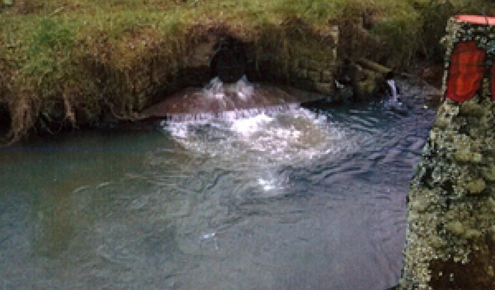 The outfall at Calenick Sewage Pumping Station in Cornwall