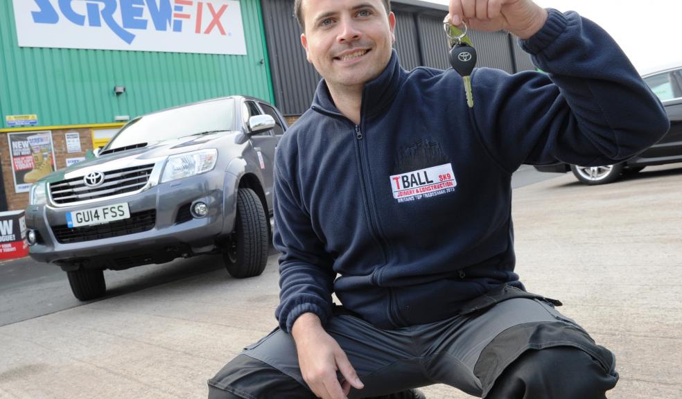 2014 winner Tom Ball with his prize Toyota van