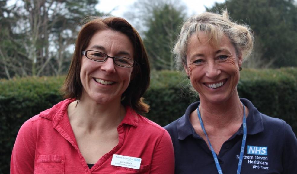 Sue Moger (Occupational Therapist at the Russell Clinic, left) and Sarah Leggatt (Stop Smoking Assistant Practitioner), who have been working together on the project at the Russell Clinic in Exeter.