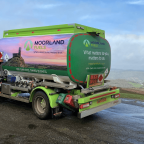 Moorland Fuels tanker with rainbow in the background