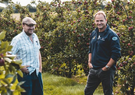 LtoR Barny Butterfield, founder of Sandford Orchards and Ben Collins, the ex-Stig