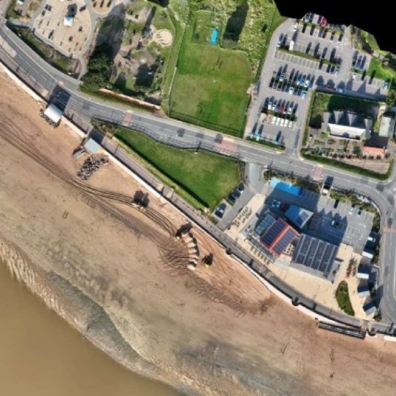 Aerial view of Exmouth Seafront