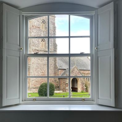 White Solid Panel Shutters In Period Homes In Devon