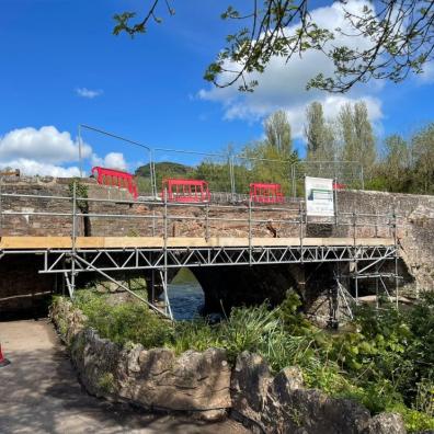 Work is progressing well to repair the historic Bickleigh Bridge