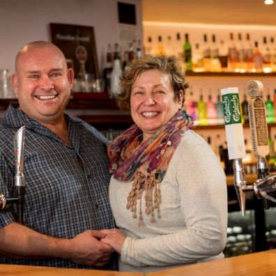 Pub landlord and landlady Volunteer Inn Ottery St Mary