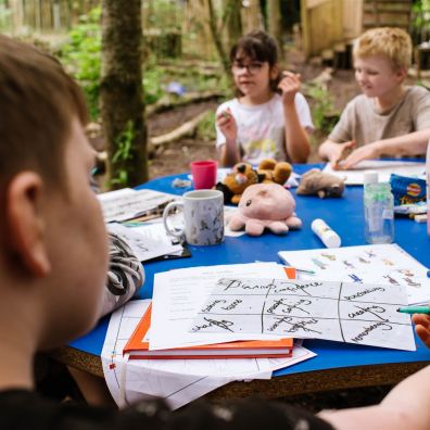 Children in an outdoors school